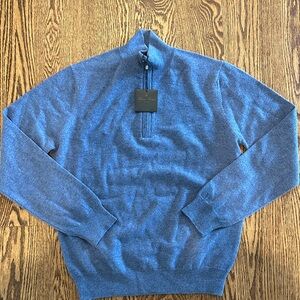 Blue Cashmere Half Zip